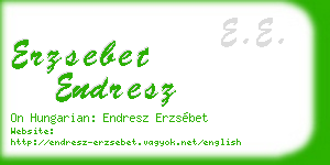 erzsebet endresz business card